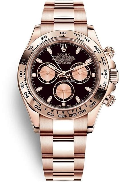 rolex daytona rose gold black dial replica|rolex daytona black price.